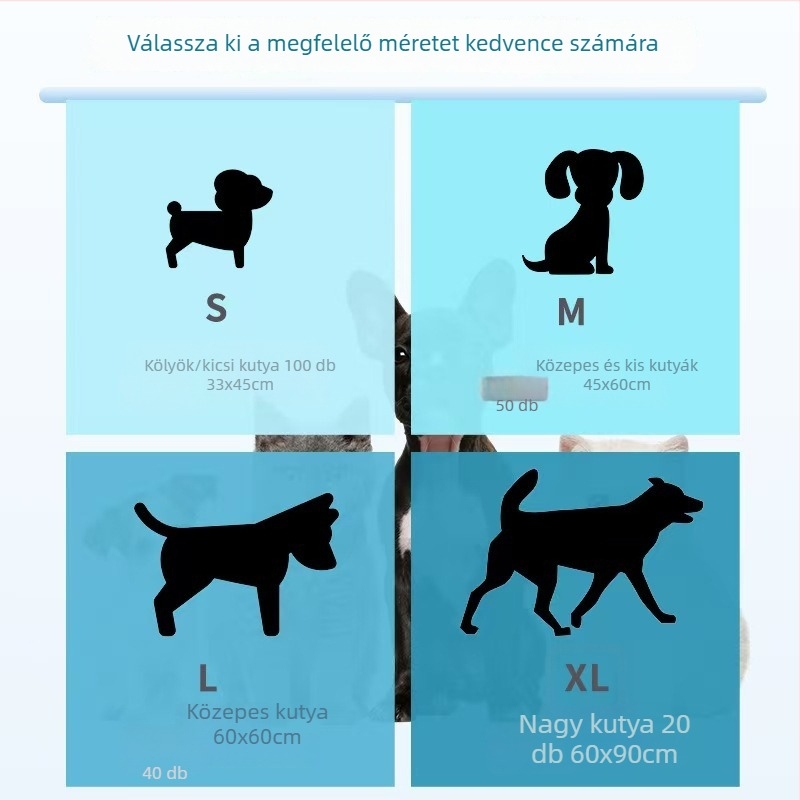 Kutyák, hörcsögök és nyuszik vizelet alátétek – egyszer használatos pelenkák és vizeletpadok