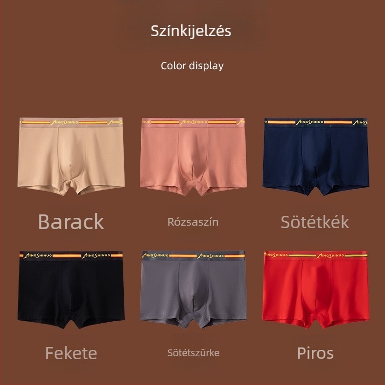 Férfi 100% pamut boxer brief, két mágnessel, lélegző, antibakteriális, nagy méret