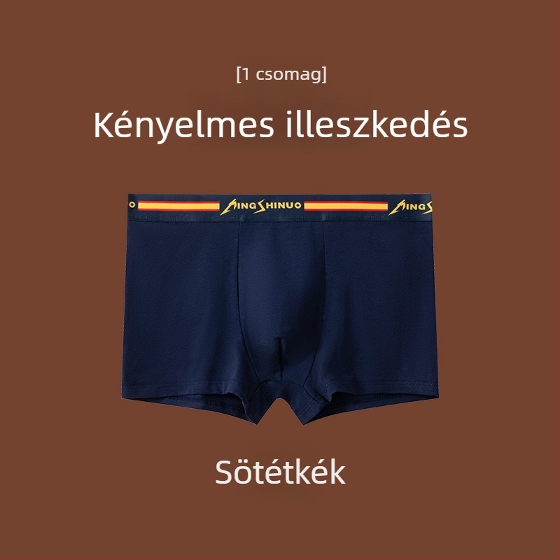 Férfi 100% pamut boxer brief, két mágnessel, lélegző, antibakteriális, nagy méret