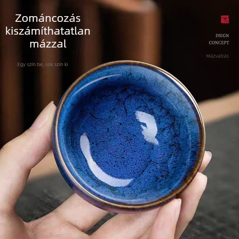 Jian Zhan Gongfu teáscsésze készlet ajándékdoboztban – porcelán öt elemű teáscsészék