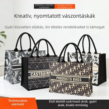 Személyre szabható, magas minőségű vászon tote táska, mindennapi használatra és munkába járáshoz, nagy kapacitású
