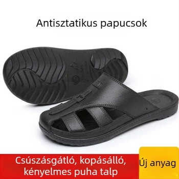 Női antistatikus papucs zárt orrú tiszta helyiségekhez, SPU puha talppal