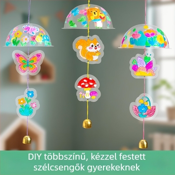 Gyermekeknek szóló DIY készlet kreatív művészeti és rajz tevékenységekhez — szélcsengő dekoráció óvodának