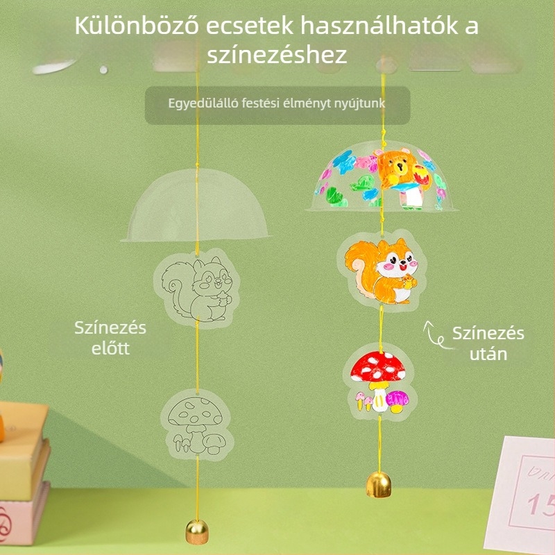 Gyermekeknek szóló DIY készlet kreatív művészeti és rajz tevékenységekhez — szélcsengő dekoráció óvodának