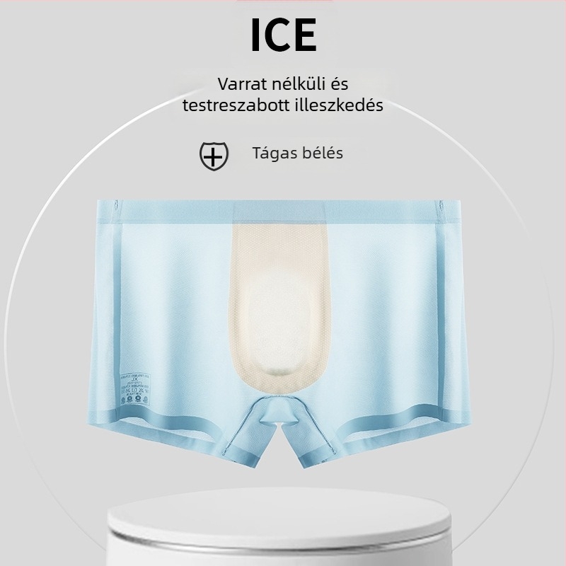 Férfi Ice Silk boxer alsó, antibakteriális ágyéktáji rész, légáteresztő, vékony, hűsítő
