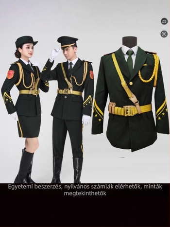 Középiskolások számára készített ünnepi zászlóőrség egyenruha – uniszex, poliészter