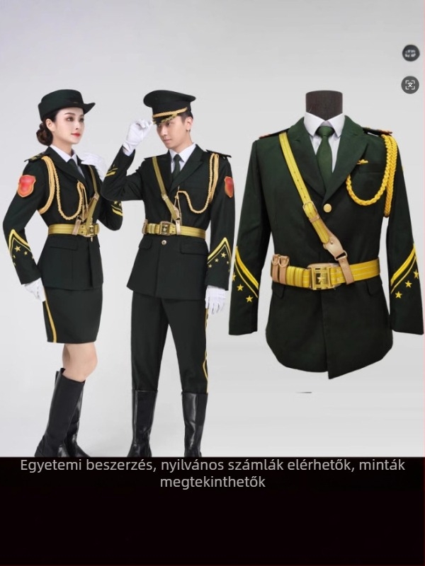 Középiskolások számára készített ünnepi zászlóőrség egyenruha – uniszex, poliészter