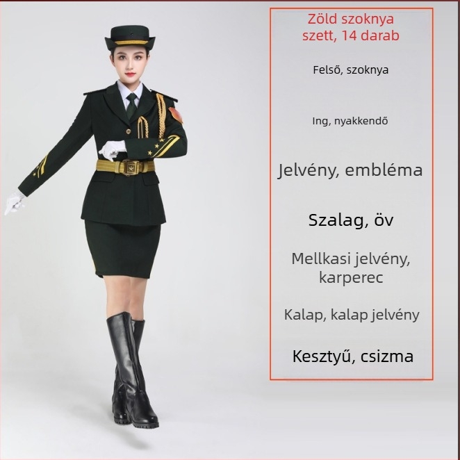 Középiskolások számára készített ünnepi zászlóőrség egyenruha – uniszex, poliészter