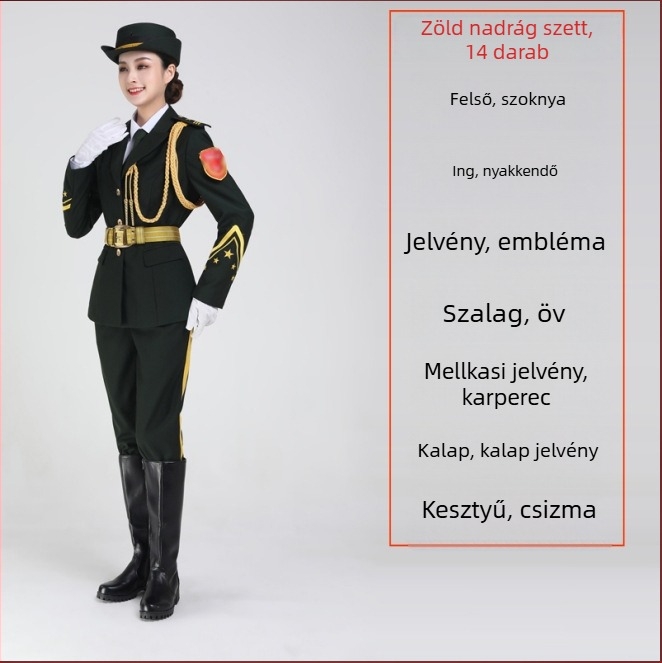 Középiskolások számára készített ünnepi zászlóőrség egyenruha – uniszex, poliészter