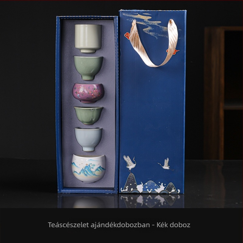 Öt elem teáskészlet porcelánból – ajándékdoboza