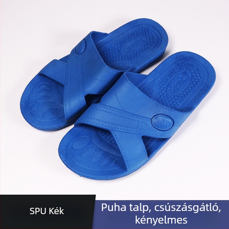 SPU antistatikus papucs férfiak és nők számára, pormentes műhelyi lábbeli, vastag puha talppal, csúszásmentes kialakítással.