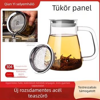 304 rozsdamentes acél teafilter üveg- vagy kerámia csészéhez — egyszerű tea szűrő