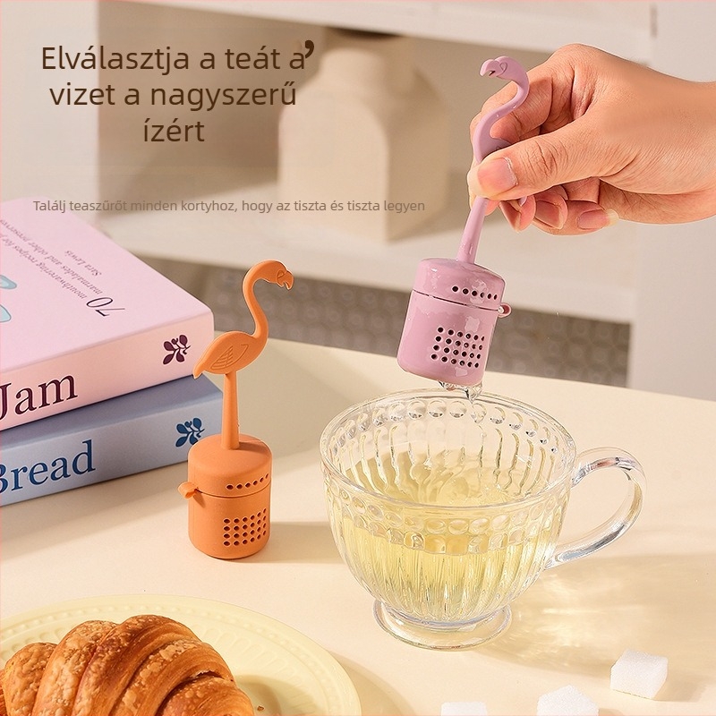 Gólya alakú szilikon teafúvó, szűrő tea és kávé számára, többfunkciós íz- és aromakeverő eszköz
