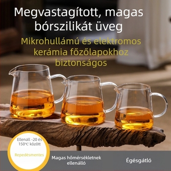 Üvegből készült egyenes testű teáskészlet otthoni teafőzéshez, rozsdamentes acél szűrővel és teás osztóval, kung fu teáskészlet