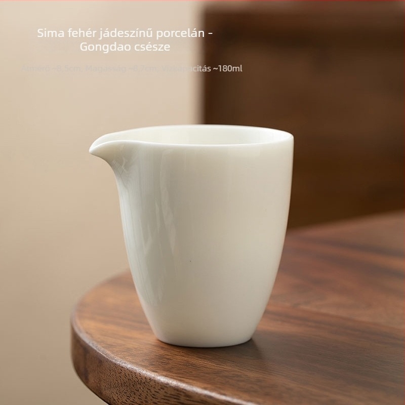 Porcelán Gongfu teáskészlet egyensúlyozó kancsóval, teafilterrel, szűrővel és tálaló kannával – nagy kapacitás
