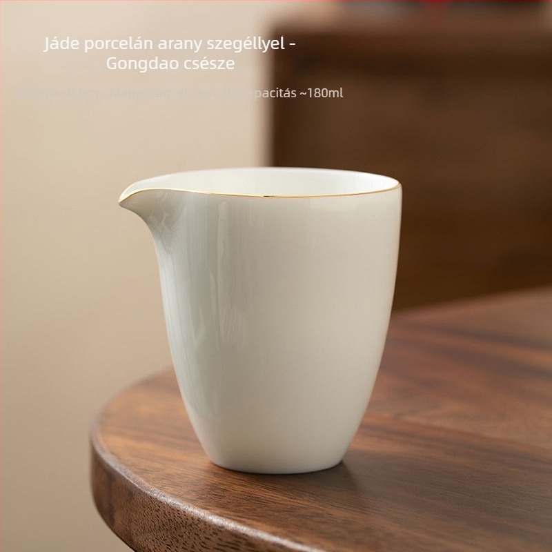 Porcelán Gongfu teáskészlet egyensúlyozó kancsóval, teafilterrel, szűrővel és tálaló kannával – nagy kapacitás