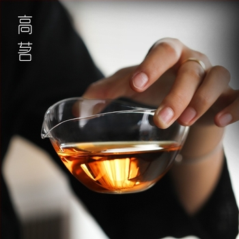 Üvegből készült egyenlítő pohár Kung Fu teáskészlethez, japán stílusú, átlátszó, magas minőségű tea elosztó