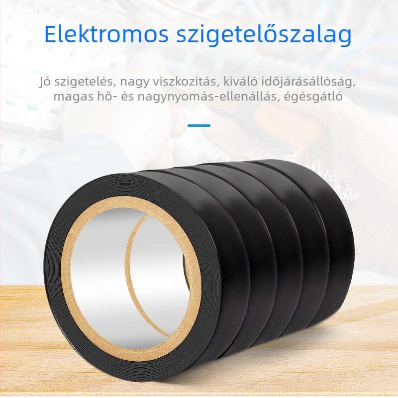 Deer Fairy fekete elektromos szigetelő szalag vezetékekhez, vízálló, magas hőállóságú, lángálló, nagy tapadóssággal