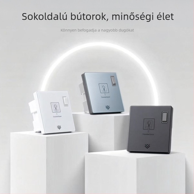 86-os típusú beépített rejtett konnektorpanel, 1 modul, 5 lyukú konnektorral és kapcsolóval, falra szerelhető