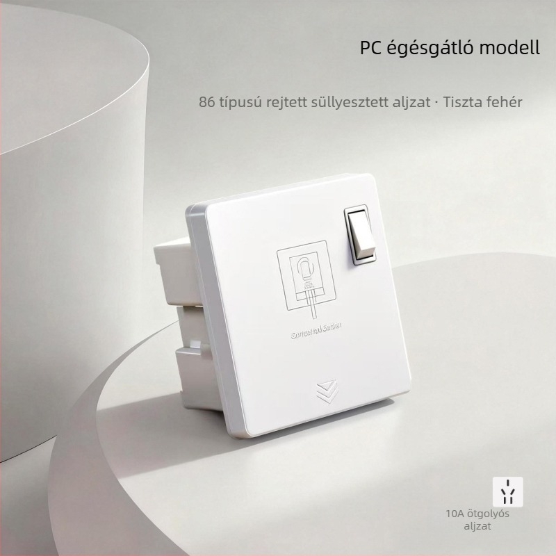 86-os típusú beépített rejtett konnektorpanel, 1 modul, 5 lyukú konnektorral és kapcsolóval, falra szerelhető