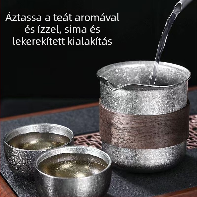 Tiszta titánium Kung Fu teáskészlet kiegészítői – pohár fogantyú nélkül, teáskanna, elválasztó és szűrő