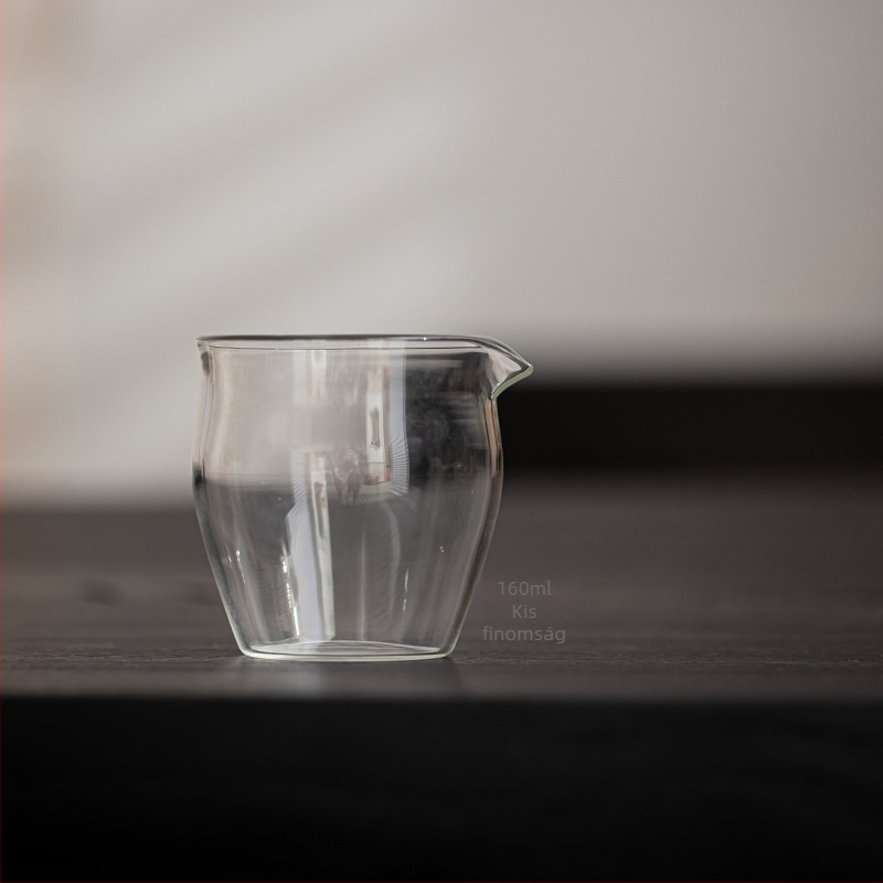 Japán stílusú, minimalist, átlátszó, kézzel készített hőálló üvegből készült teás pohár otthoni használatra; tea osztó és teáskancsó