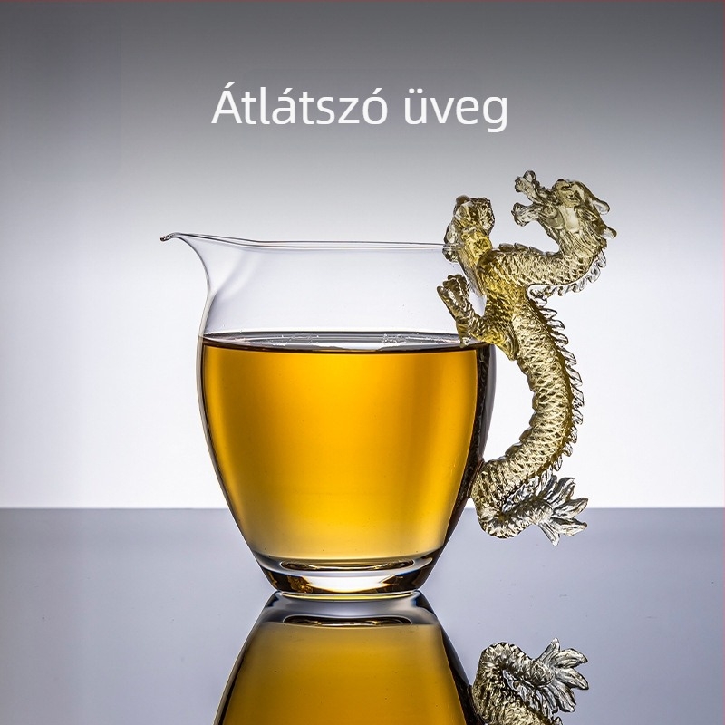 Üvegből készült egyenlő adagoló pohár és tea osztó, 2025-ös új modell, elegáns kung fu teáskészlet teás tálcával