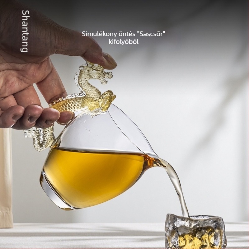 Üvegből készült egyenlő adagoló pohár és tea osztó, 2025-ös új modell, elegáns kung fu teáskészlet teás tálcával