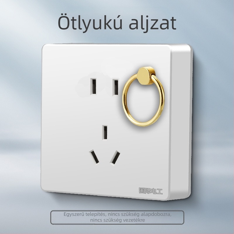 86-os típusú falra szerelt lámpa aljzat rejtett kivitel, ötlyukas panel és kampó