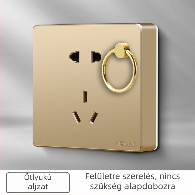 86-os típusú falra szerelt lámpa aljzat rejtett kivitel, ötlyukas panel és kampó