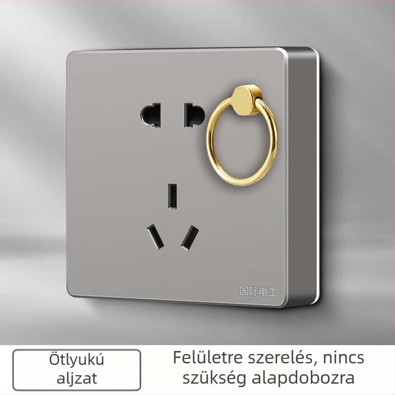 86-os típusú falra szerelt lámpa aljzat rejtett kivitel, ötlyukas panel és kampó