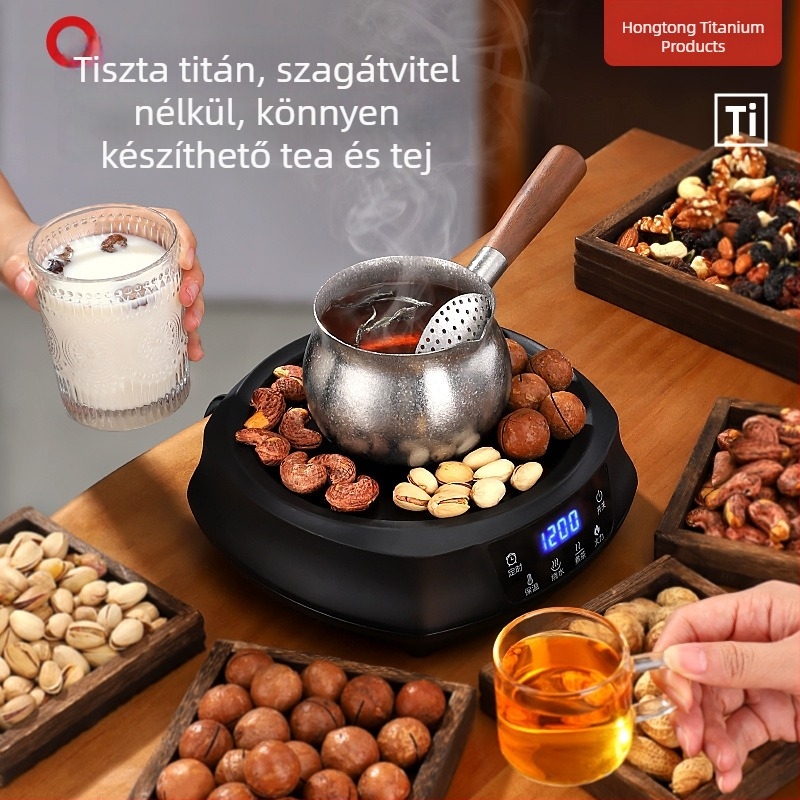 Tiszta titánium teafőző edény szűrővel, tejes teához való tartály, egyenlő adagok pohara, mandarinhéj infúzó, teakeverő sütőedény