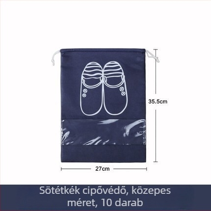 10 darabos utazó cipő tároló zsák kötős zárással, vízálló és porvédő, otthoni és utazási használatra