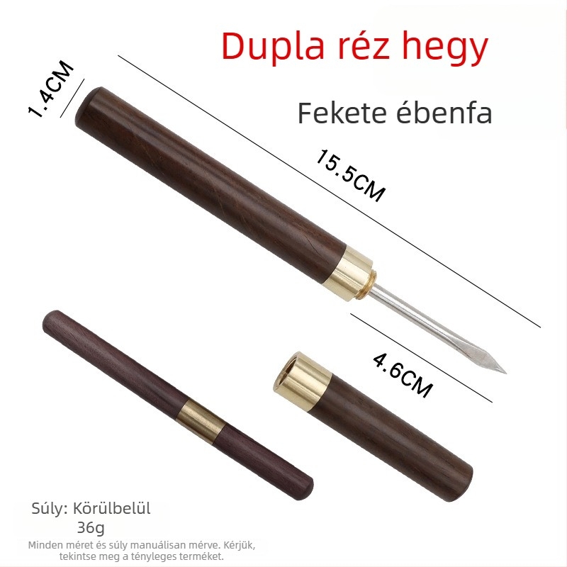 Pu'er teás kés és tű – tömörfából, kézzel készített réz teaeszköz