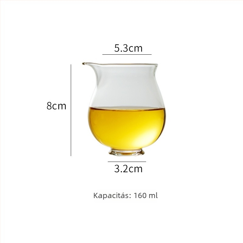 Japán stílusú hőálló bóroszilikat üvegből készült teás pohár egyenletes öntéshez, szeparátorral és teáskannával — Kung Fu tea készlet kiegészítői