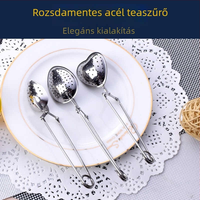 Szív alakú rozsdamentes acél tea klip és teafilter