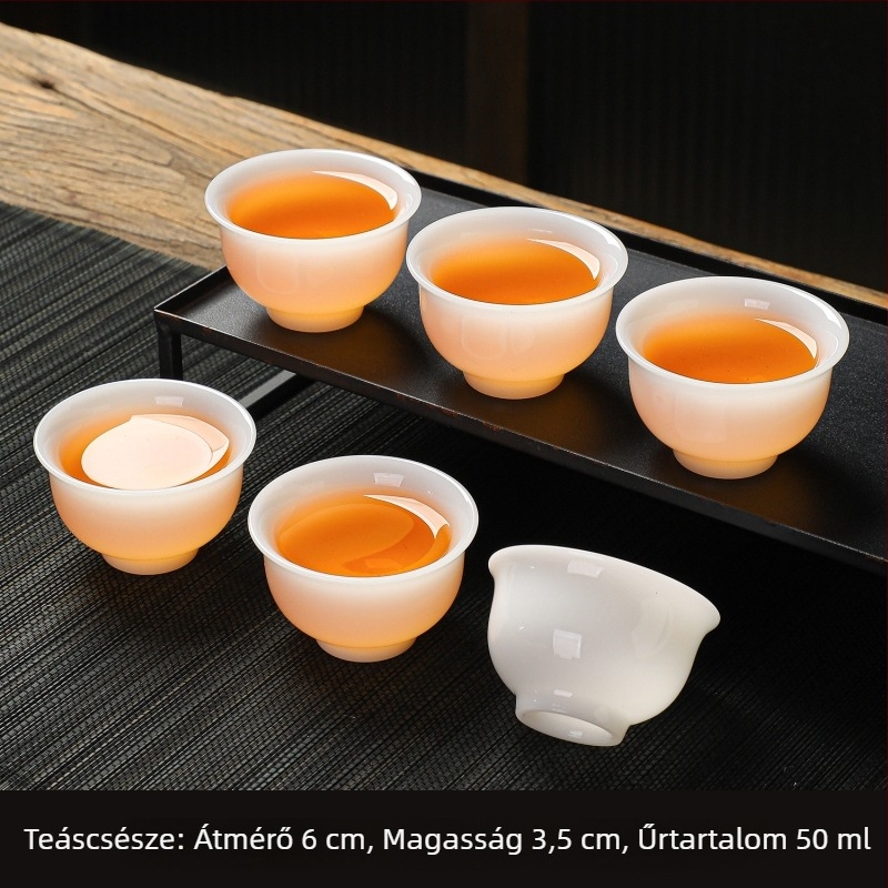 Dehua fehér porcelán teáskészlet háztartási használatra, háromrészes fedeles tál és teáscsészek, modern minimalista stílus, ajándék