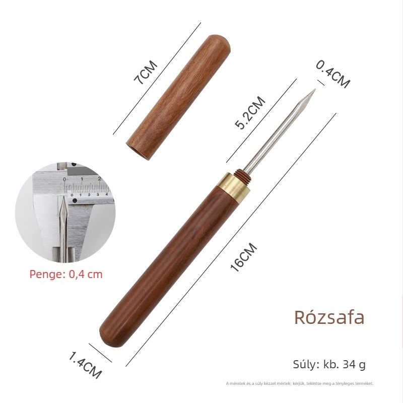 Pu'er teázés kés és teás tű — ébenfa és rózsafa, rozsdamentes acél, kiegészítők a tea ceremóniához