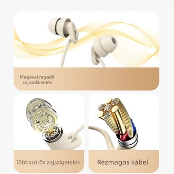 Új alvó fülhallgató, Type-C csatlakozós, vezetékes, in-ear, zajcsökkentés, oldalra fekve nem nyomja a fület, modell S15