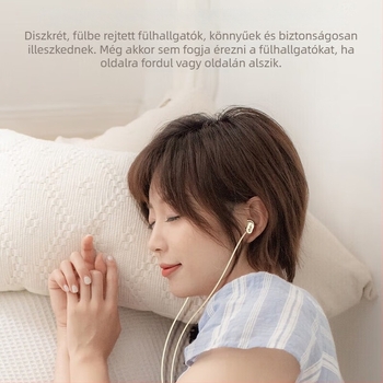 Új alvó fülhallgató, Type-C csatlakozós, vezetékes, in-ear, zajcsökkentés, oldalra fekve nem nyomja a fület, modell S15