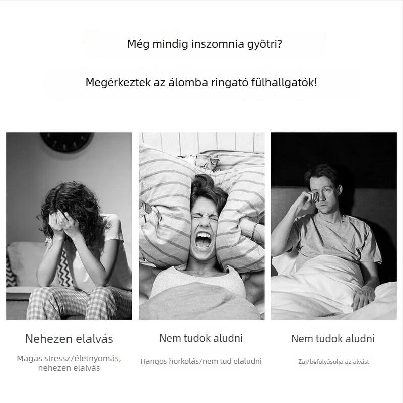 Új alvó fülhallgató, Type-C csatlakozós, vezetékes, in-ear, zajcsökkentés, oldalra fekve nem nyomja a fület, modell S15