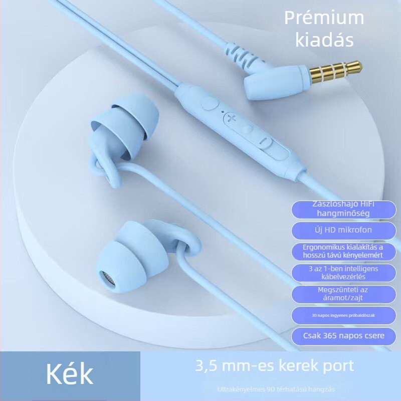 Új alvó fülhallgató, Type-C csatlakozós, vezetékes, in-ear, zajcsökkentés, oldalra fekve nem nyomja a fület, modell S15