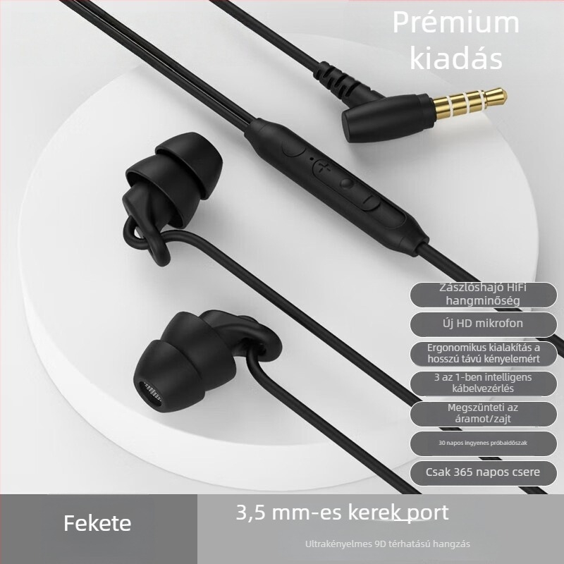 Új alvó fülhallgató, Type-C csatlakozós, vezetékes, in-ear, zajcsökkentés, oldalra fekve nem nyomja a fület, modell S15