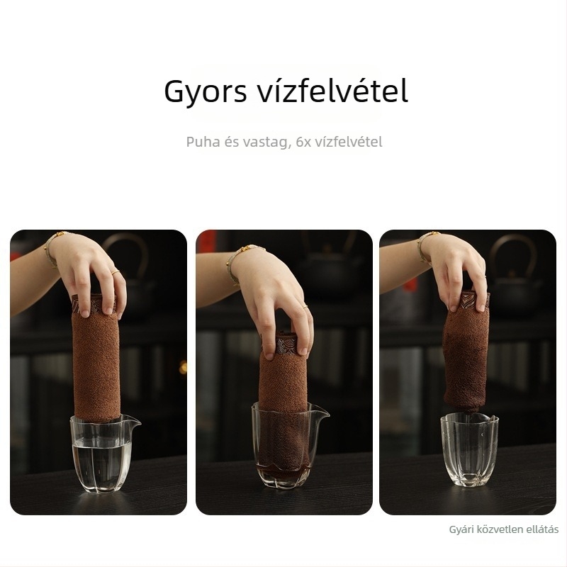 Prémium vastag teás törölköző és nedvszívó anyag teafőasztalhoz, Zen stílusú törölköző