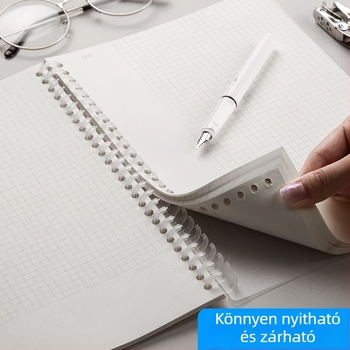 Műanyag 30‑lyukas kötőgyűrű, DIY irattartó, matt borító