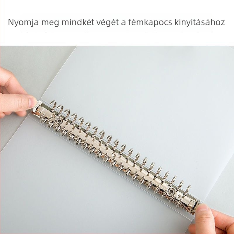 30-lyukas A4 belső oldalas fém kötő, PP lazítófedél 26 lyukkal B5 jegyzethez, 20 lyukas A5 tároló