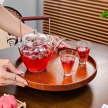 Üvegből készült virágmintás teáskanna fogantyúval, teáskanna és csésze gyémánt mintázattal, boroszilikát üveg, magas hőállóság, retro japán stílusú vízforraló teáskanna