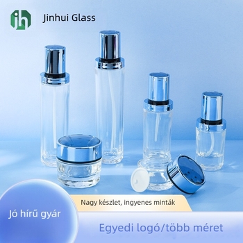 Átlátszó üvegből készült pumpás flakon kozmetikumok és bőrápolás számára, 30 ml, 50 ml vagy 100 ml