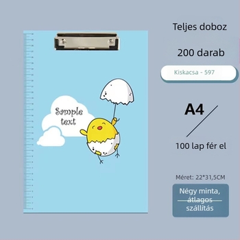 Rajzfilm-stílusú egyetemi diáklip, műanyag A4-es méretű klip és írásfelület