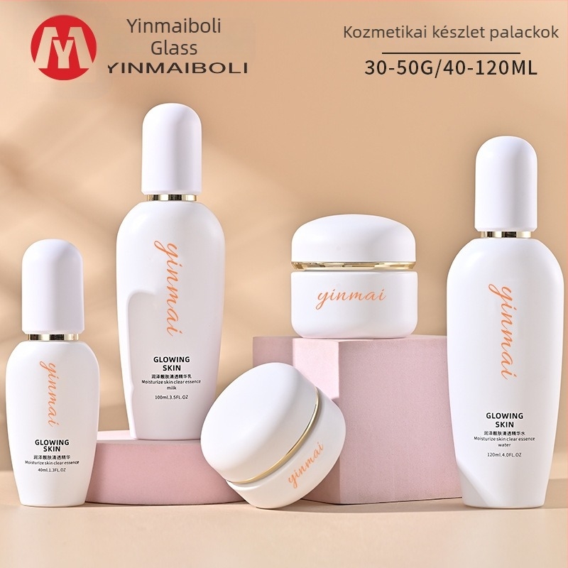 Silver Vein kozmetikai üvegkészlet, 40–120 ml-es üvegek pumpás kupakkal, 50 g esszencia, krém és lotion